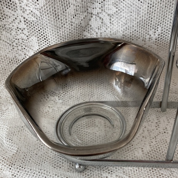 Queens Lustreware Silver Mercury Smoky Grey Fade Bowls in Caddy - Picture 3 of 7